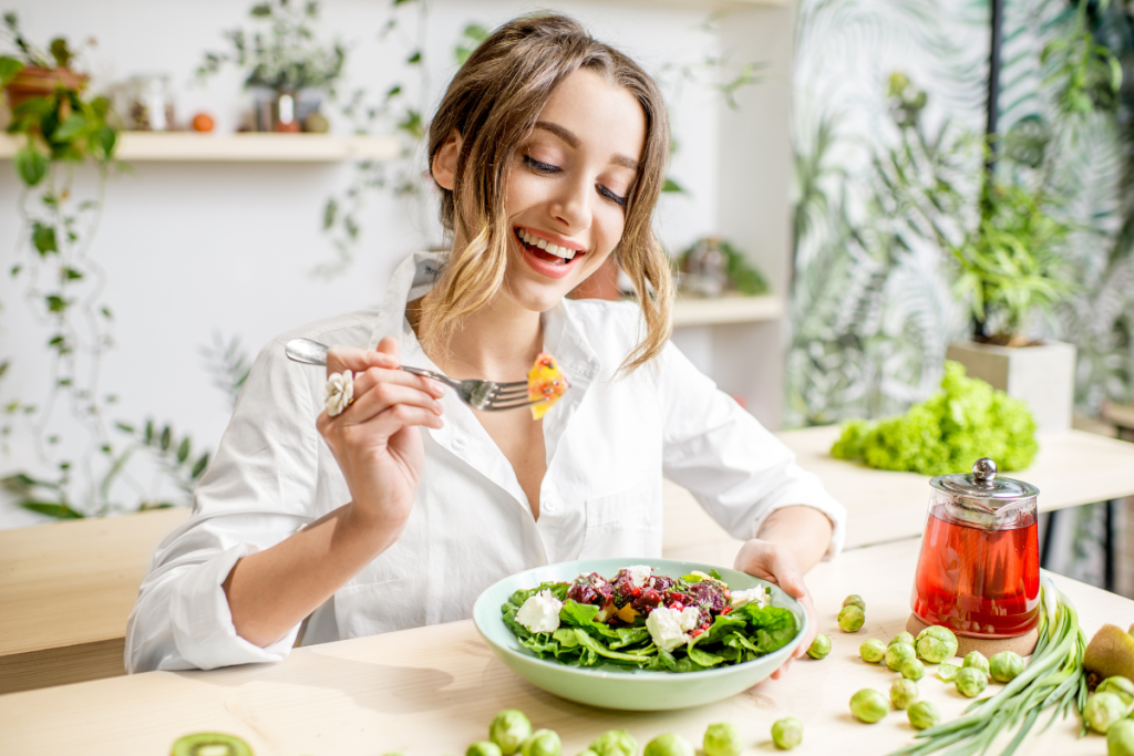 Eating healthy food