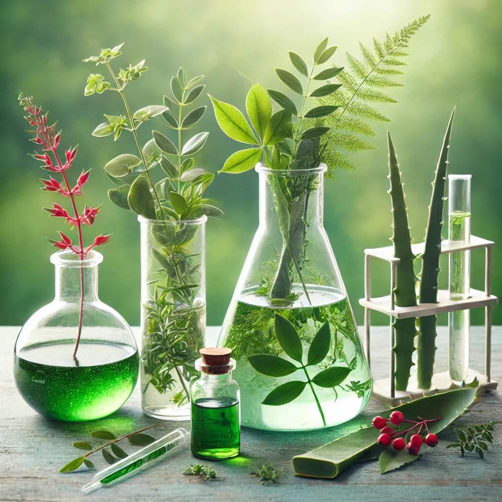 a-large-laboratory-flask-filled-with-clear-liquid-and-fresh
