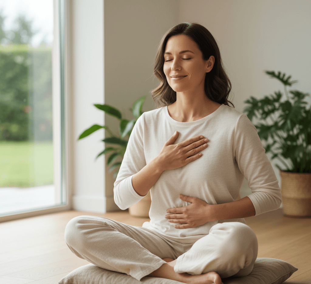 Balanced microbiome supporting mood, stress response, and mental wellbeing.