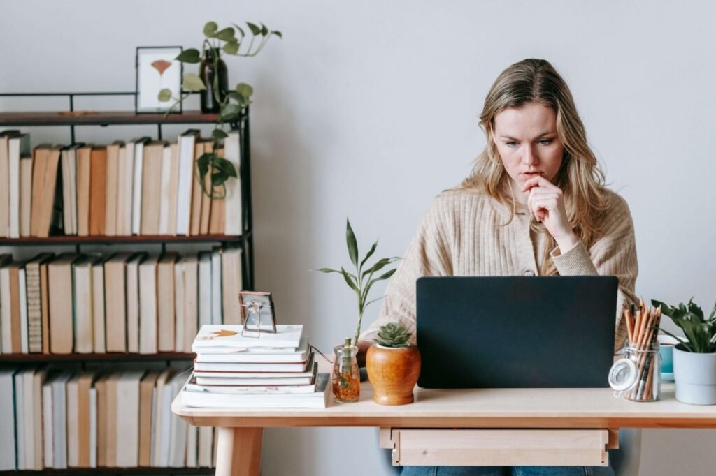 Student studying naturopathy education online.